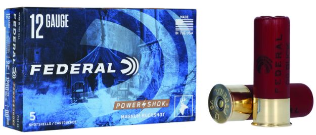 Picture of Federal F13000 Power-Shok Magnum 12Gauge 2.75" 12Pellets 1 7/16oz 00BuckShot 5 Per Box/50 Case