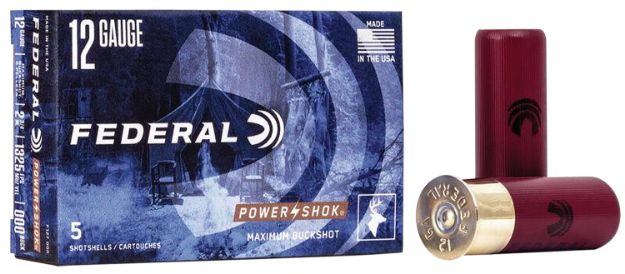 Picture of Federal F127000 Power-Shok Magnum 12Gauge 2.75" 8Pellets 000BuckShot 5 Per Box/50 Case