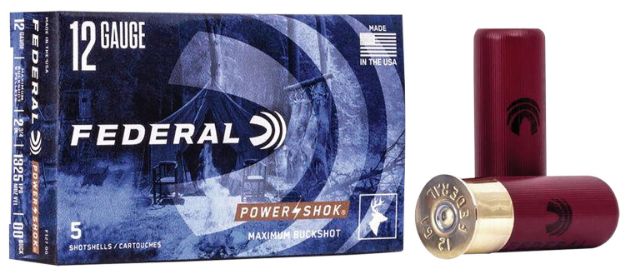 Picture of Federal F12700 Power-Shok Magnum 12Gauge 2.75" 9Pellets 1 3/16oz 00BuckShot 5 Per Box/50 Case