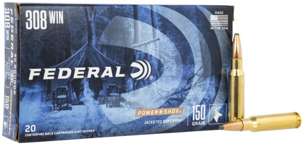 Picture of Federal 308A Power-Shok  308Win 150gr Jacketed Soft Point 20 Per Box/10 Case