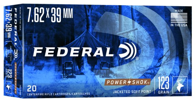 Picture of Federal 76239B Power-Shok  7.62x39mm 123gr Jacketed Soft Point 20 Per Box/10 Case