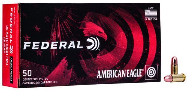 Picture of Federal AE25AP American Eagle Handgun 25ACP 50gr Full Metal Jacket 50 Per Box/20 Case