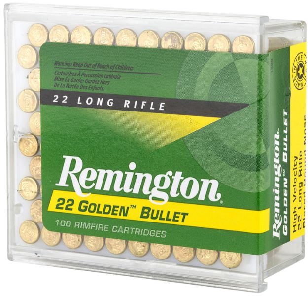 Picture of Remington Ammunition 21276 Golden Bullet  22LR 40gr Plated Lead Round Nose 100 Per Box/50 Case