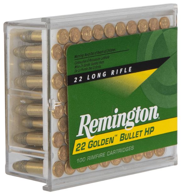 Picture of Remington Ammunition 21278 Golden Bullet Rimfire 22LR 36gr Plated Hollow Point 100 Per Box/50 Case