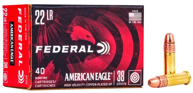 Picture of Federal AE22 American Eagle  22LR 38gr Copper Plated Hollow Point 40 Per Box/100 Case