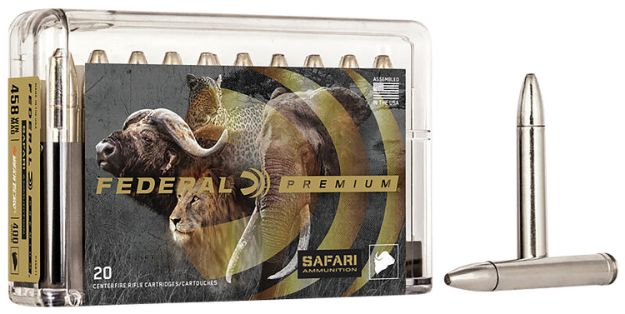 Picture of Federal P458T1 Premium Safari Cape-Shok 458WinMag 400gr Trophy Bonded Bear Claw 20 Per Box/10 Case