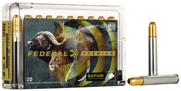 Picture of Federal P458T3 Premium Safari Cape-Shok 458WinMag 500gr Trophy Bonded Sledgehammer Solid 20 Per Box/10 Case