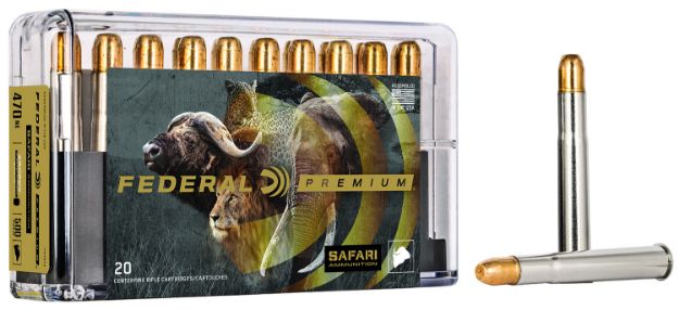 Picture of Federal P470T2 Premium Safari Cape-Shok 470NitroExpress 500gr Trophy Bonded Sledgehammer Solid 20 Per Box/10 Case