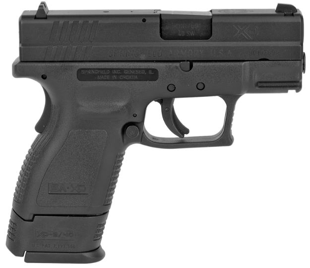 Picture of Springfield Armory XD9802 XD *CA Compliant Sub-Compact 40 S&W 10+1, 3" Black Melonite Steel Barrel & Serrated Steel Slide, Black Polymer Frame w/Picatinny Rail, Black Polymer Grip