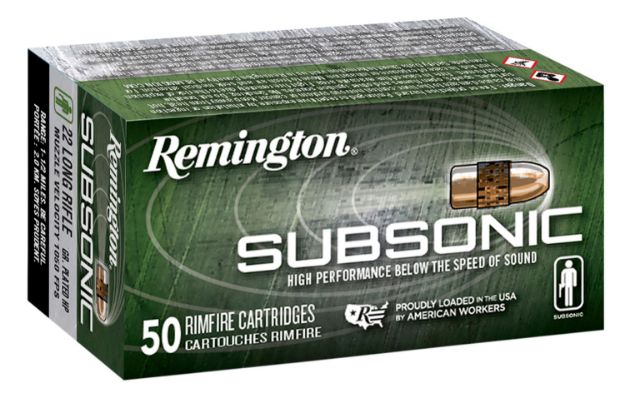 Picture of Remington Ammunition 21135 Subsonic Rimfire 22LR 40gr Plated Hollow Point 50 Per Box/100 Case