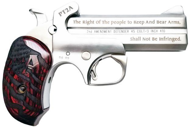 Picture of Bond Arms PT2A Protect the 2nd Amendment  38 Special,357 Mag 4.25" 2 Round Stainless Steel Rosewood Grip