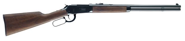 Picture of Winchester Guns 534174160 Model 94 Short Rifle 450 Marlin Caliber with 7+1 Capacity, 20" Barrel, Brushed Polish Blued Metal Finish & Satin Black Walnut Fixed Straight Grip Stock Right Hand (Full Size)