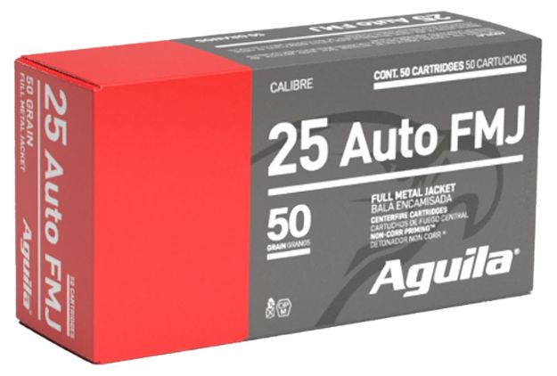 Picture of Aguila 1E252110 Target & Range Handgun 25ACP 50gr Full Metal Jacket 50 Per Box/20 Case