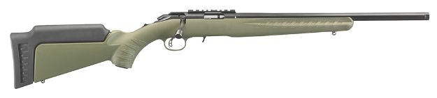 Picture of Ruger 8334 American Rimfire  Sports South Exclusive Full Size 22 LR 10+1 18" Satin Blued Threaded Barrel, Satin Blued Steel Receiver w/Scope Rail, OD Green Synthetic Adjustable Stock, Right Hand