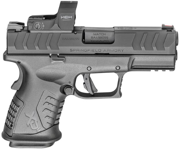 Picture of Springfield Armory XDME93810CBHCOSPD XD-M Elite Compact OSP 10mm Auto 3.80" 11+1 Black Melonite Steel Slide/Barrel with Optic Cut Black Interchangeable Backstrap Grip Includes Hex Dragonfly Red Dot