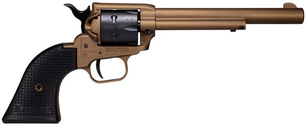 Picture of Heritage Mfg SRR22A6 Rough Rider  22 LR 6 Shot, 6.50" Burnt Bronze Cerakote Steel Barrel & Frame, Black Satin Cylinder, Black Polymer Grip, Hammer/Thumb Safety, Exposed Hammer