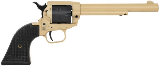 Picture of Heritage Mfg SRR22V6 Rough Rider  22 LR 6 Shot, 6.50" Sabre Sand Cerakote Steel Barrel & Frame, Black Satin Cylinder, Black Polymer Grip, Hammer/Thumb Safety, Exposed Hammer