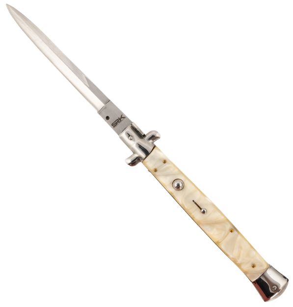 Picture of Steel River Knives CIMOPD Spartan  6" Italian Dagger Polished Blade 7" Mother of Pearl Synthetic Handle Side Open