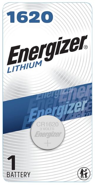 Picture of Energizer ECR1620BP 1620 Battery  Silver Lithium Coin 3.0 Volt, 81 mAh Qty (72)  Single Pack