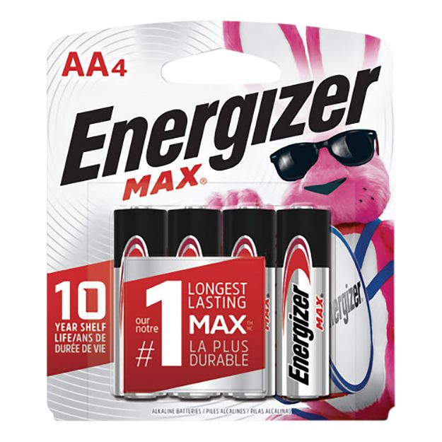 Picture of Energizer E91BP4 MAX AA Batteries  Black & Silver Alkaline 1.5 Volts, Qty (24) 4 Pack