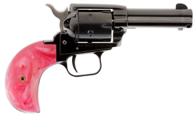 Picture of Heritage Mfg RR22MB3BHPNK Rough Rider  22 LR/22 WMR 6 Shot, 3.50" Black Steel Barrel, Black Zinc Alloy Frame, Black Cylinder, Pink Pearl Grip, Hammer/Thumb Safety, Exposed Hammer