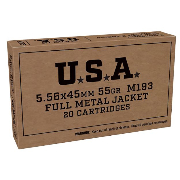 Picture of Winchester Ammo SGM193KW USA  5.56x45mmNATO 55gr Full Metal Jacket 20 Per Box/50 Case