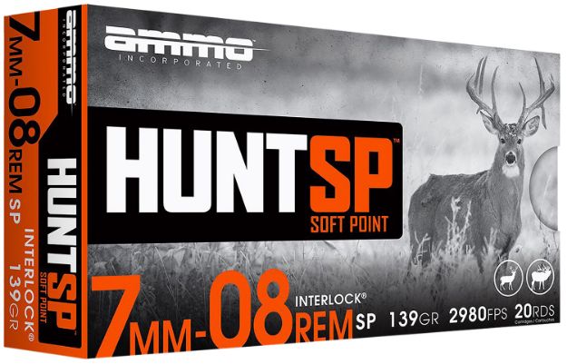 Picture of Ammo Inc 7MM08139SPA20 Hunt  7mm-08Rem 139gr Soft Point 20 Per Box/10 Case