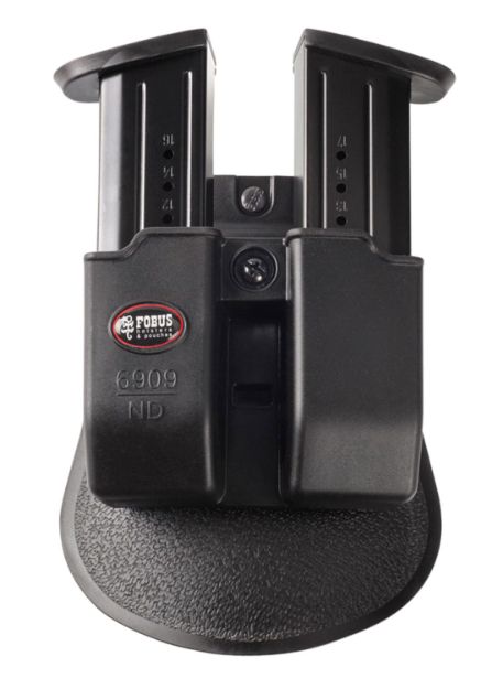 Picture of Fobus 6909NDP Double Mag Pouch  Black Polymer Paddle Compatible w/ Double Stack