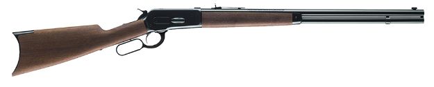 Picture of Winchester Guns 534175142 Model 1886 Short Rifle 45-70 Gov Caliber with 8+1 Capacity, 24" Barrel, Brushed Polish Blued Metal Finish & Satin Walnut Fixed Straight Grip Stock Right Hand (Full Size)