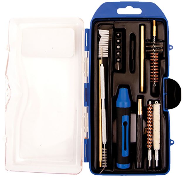 Picture of DAC GM223AR AR-15 Cleaning Kit Multi-Caliber Rifle/17 Pieces Black/Blue