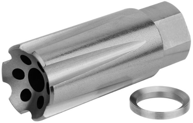 Picture of TacFire MZ10209MMSS Linear Compensator Stainless Steel with 1/2"-36 tpi Threads, 2.05" OAL & 0.87" Diameter for 9mm Luger AR-Platform