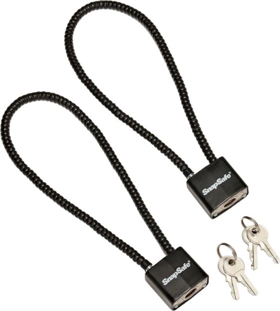 Picture of SnapSafe 75281 Lock Box Cable Lock with Padlock Steel PVC-Covered Black 2 Pack