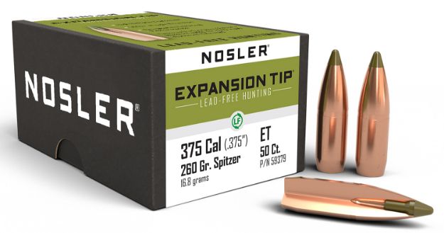 Picture of Nosler 59379 E-Tip  375Cal 260gr Spitzer Boat Tail 50/Box