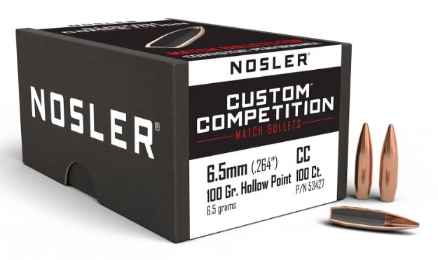 Picture of Nosler 53427 Custom Competition 6.5mm 100gr Hollow Point Boat Tail 100/Box