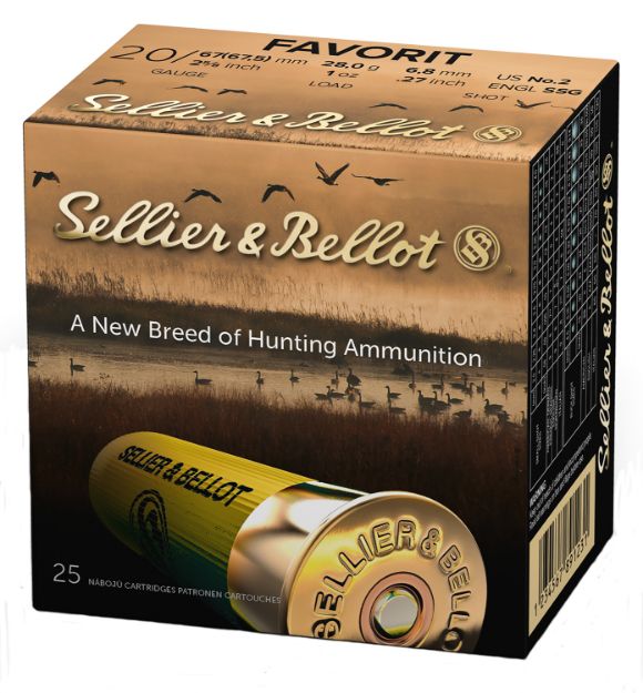 Picture of Sellier & Bellot SB20BSA Hunting  20Gauge 2.75" 12Pellets 1oz 2Shot 25 Box/10 Case