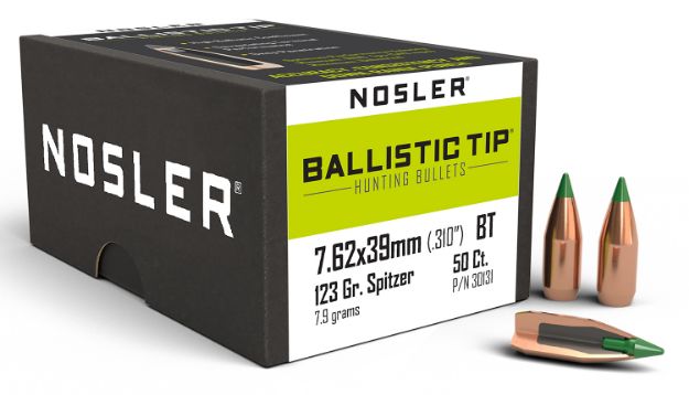 Picture of Nosler 30131 Ballistic Tip  7.62x39mm 123gr Spitzer Boat Tail 50/Box