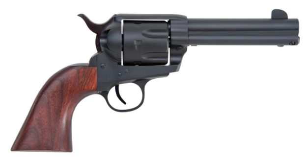 Picture of Traditions SAT7322053 1873 Rawhide 22 LR Caliber with 4.75" Barrel, 6rd Capacity Cylinder, Overall Blued Finish Steel & Walnut Grip