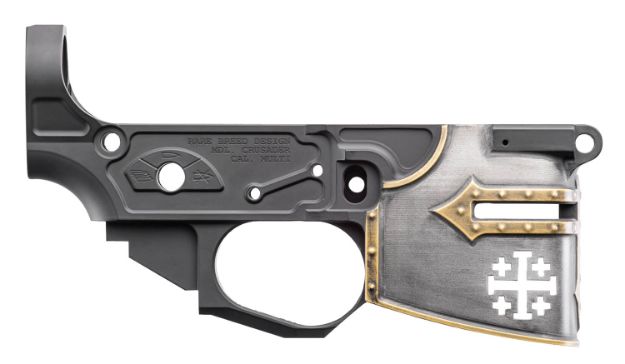 Picture of Spikes STLB600PCH Rare Breed Crusader Stripped Lower Receiver Multi-Caliber 7075-T6 Aluminum Black Anodized with Painted Front for AR-15