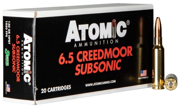 Picture of Atomic Ammunition 00476 Rifle Subsonic 6.5 Creedmoor 130 gr Sierra MatchKing BTHP 20 Per Box/ 10 Case