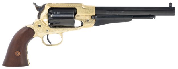 Picture of Pietta PF58BRE448 1858  44 Cal 6rd 8" Blued Barrel & Cylinder, Engraved Brass Frame, Walnut Grip, Brass trigger Guard & Backstrap