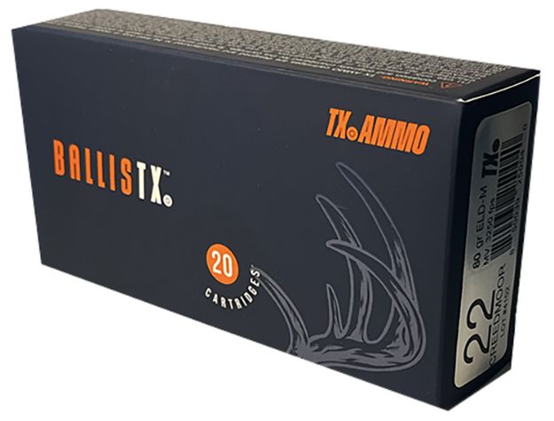 Picture of Texas Ammo Inc RTXA22C80ELDM BallisTX  22Creedmoor 80gr Extremely Low Drag Match 20 Per Box/25 Case