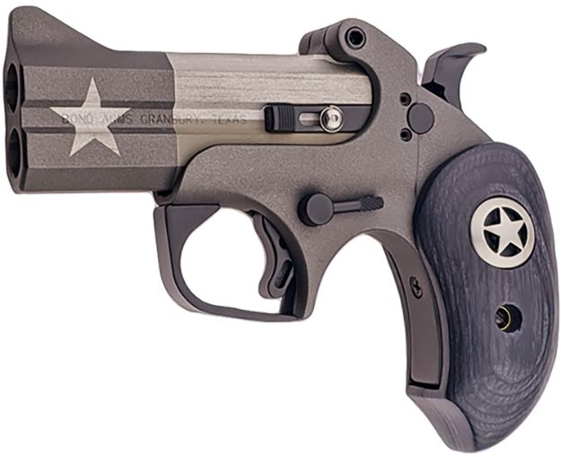 Picture of Bond Arms BATP 1836 Texas Independence 45 Colt (LC)/.410 2 Shot 3.50" Gray/Olive Cerakote w/Star Double Barrel, Steel Frame Black Ash w/Integrated Star Grips