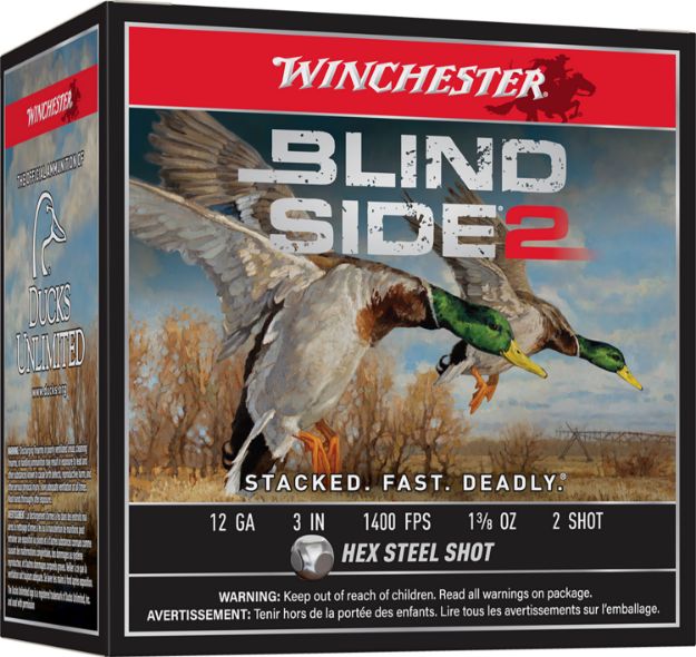 Picture of Winchester Ammo XBS1232 Blind Side 2  12Gauge 3" 1 3/8oz 2Shot 25 Per Box/10 Case