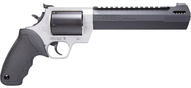 Picture of Taurus 2500085RH Raging Hunter  Large Frame 500 S&W Mag 5rd 8.38" Matte Black Ported/Target Crown Barrel, Matte Black Oxide Cylinder, Matte Stainless Steel Frame, Black Rubber Grip