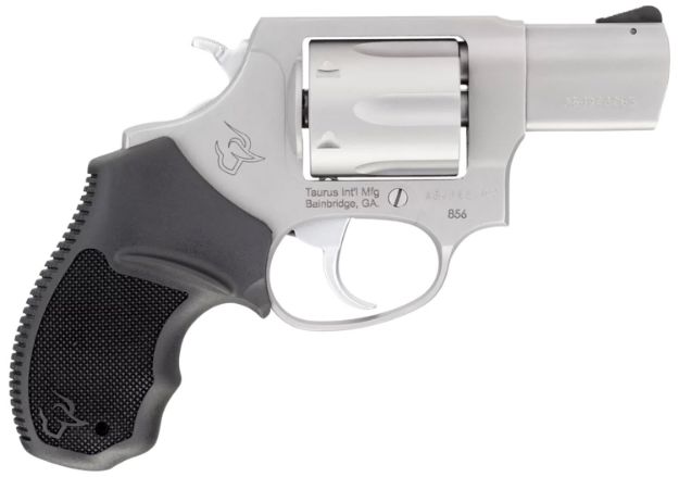 Picture of Taurus 285629MA 856 *MA Compliant Small Frame 38 Special +P 6rd 2" Stainless Steel Barrel, Stainless Steel Cylinder & Frame, Black Rubber Grip