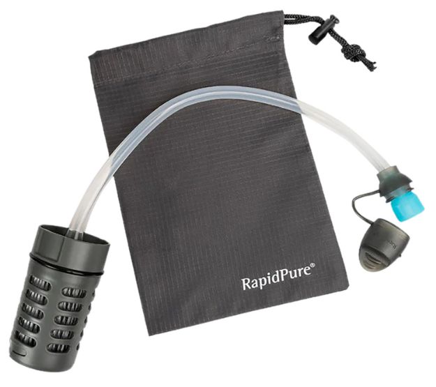 Picture of RapidPure 01600105 Purifier + UltraLight Straw Black/Clear, 16" x 24" x 2.4", Includes Travel Pouch