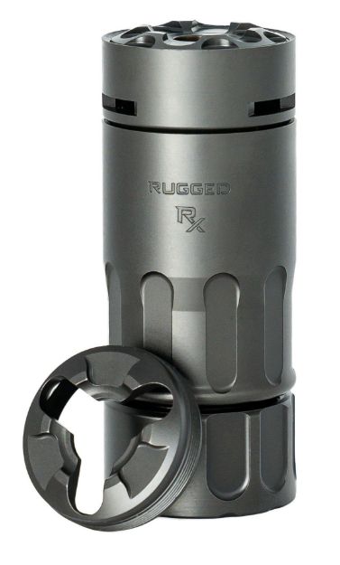 Picture of Rugged Suppressors RX001 RX Blast Diverter/Brake Black Nitride Stainless Steel, Dual Taper Locking System Adapter, Muzzle Caps Included