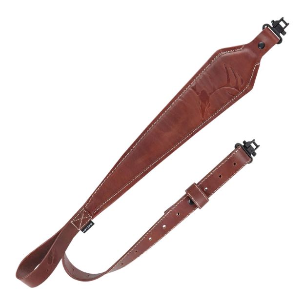 Picture of Heritage Cases 8510 Deer Deboss  Rifle Sling w/One-Piece Swivel, Brown Leather, Adjustable Length 28" to 35", 3" Wide