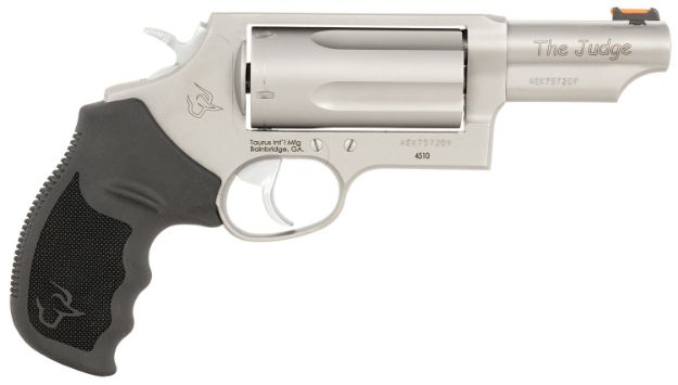 Picture of Taurus 24410P39T Judge T.O.R.O. Compact Frame 45 Colt (Long Colt)/410 Gauge 5rd 3" Matte Stainless Steel Barrel, Cylinder & Frame, Black Rubber Grip, Transfer Bar Safety, Exposed Hammer, Optics Ready