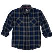 Picture of Hornady Gear 32203 Flannel Shirt  Large Navy/Black/Gray,  Cotton/Polyester, Relaxed Fit Button Up